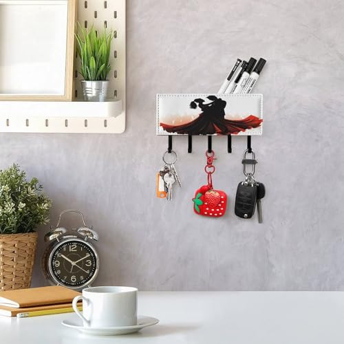Soporte de pared para llaves de baile de salón con ganchos para colgar en puerta 8