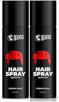 BeardoStrong Hold Hair Spray, 192ml (Pack of 2) | Hair Spray for Men | Hair Styling | Hair Setting Spray | Hair Fixing Spray | Strong Hold