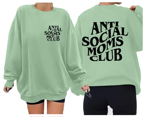 LOTUCY Crewneck Mama Sweatshirt Women Round Neck Casual Oversized