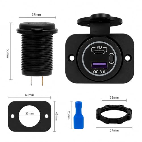 Toma USB-C con tapa estanca e interruptor para evitar consumo oculto 2