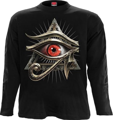 T-shirt manches longues noir Evil Eye Spiral idéal pour festival de métal