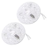 Srliya LED-Deckenventilator-Lichtmodul, 5,3 Zoll, 3 Farben, Verstellbar, Rund, LED-Deckenventilator-Licht-Nachrüstsatz