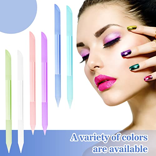 6 Pieces Glass Cuticle Pusher Manicure Stick Double Sided Cuticle Trimmer Crystal Cuticle File Glass Cuticle Stick Precision Filling Cuticle Remover Tool With Case For Girls Nail Salons, 6 Colors #TOP5