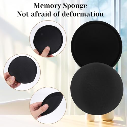2 Pairs Round Bra Inserts Pads Black Removable and Washable Push Up Breast Cups Inserts Sew in Cups for Women for Bikinis Top Swimsuit Sport Bra