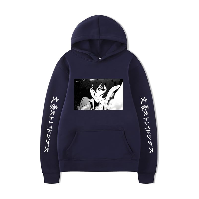 Dazai Osamu Hoodie Anime Dazai Osamu 3D Print Pullover Hooded Sweatshirt, Casual Long Sleeve Anime Hoodies