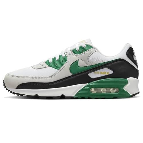 NIKE Air Max 90 Men's Trainers Sneakers Shoes FB9658 (White/Malachite/Black 102) UK 8.5 (EU 43)