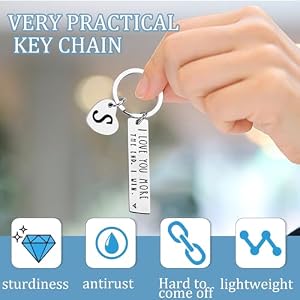 PLwelth I Love You Keychain for Couples Husband Wife Funny Keyring Gifts for Her Him Valentines Day Birthday Christmas