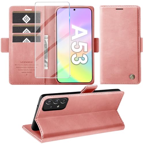 Étui de protection pour Samsung Galaxy A53 5G en cuir avec support et film