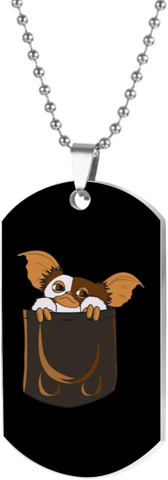 Amazon ネックレス グレムリン ギズモ ステンレス ドッグタグ ロングチェーン ジュエリー ペンダント 耐久性 カーブチェーン ボールチェーン付き メンズ レディース アクセサリー 調節可能 ファッション シンプル 贈り物 5cm 3cm ネックレス 通販