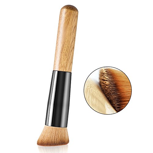Rosette Bamboo Flat Top Kabuki Makeup Brush for Foundation Powder Blush Brush - Buffing, Stippling, Concealer (1Pcs Kabuki-st1)