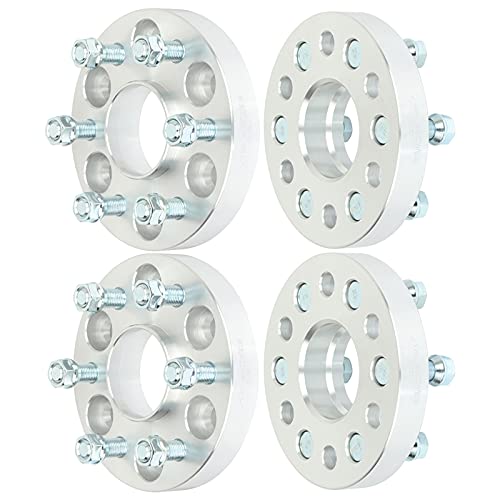 Abrillvt 6x120 Wheel Spacer 1 inch 4PCS Thread Size Studs M14x1.5 Bore 66.9mm Wheel Adapter Compatible with for SRX 09-16 for Blazer Wheel Spacer 19-20 for Acadia Wheel Spacer 17-19 Silver