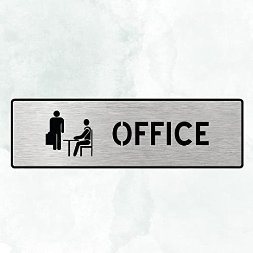 Image of CVANU 1pc Silver Acrylic OFFICE Self-Adhesive Sign Board for Office /Hospital /Cafe Sign Board c77