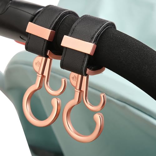 NIOIPXA Ganchos de carrinho de bebê para bolsas, pacote com 2 ganchos portáteis para carrinho, acess