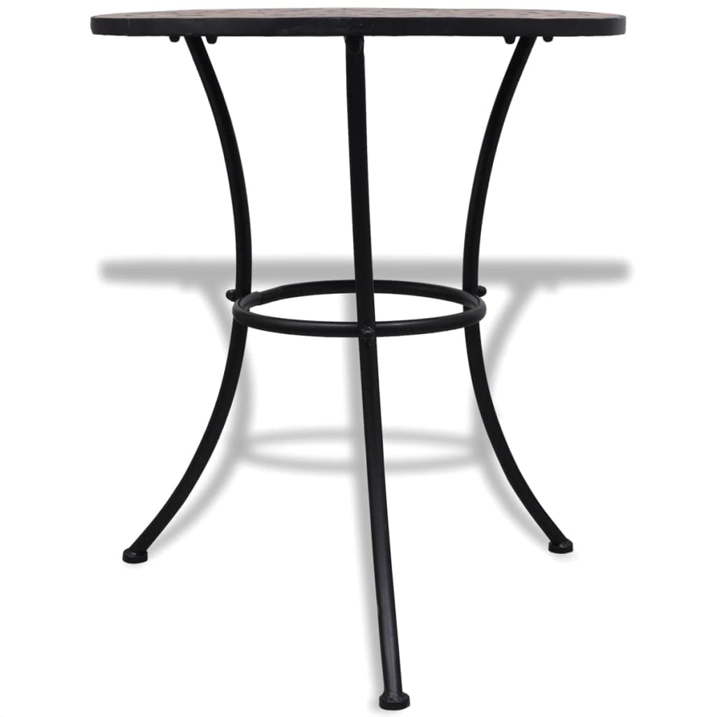 Hothingwell Bistro-Set, 3-teilig, Tisch, 2 Stühle, kariert, Keramik | Rahmen aus pulverbeschichtetem Eisen, wasserdichte Platte, leicht zu reinigen, maximale Belastung 110 kg pro Sitz