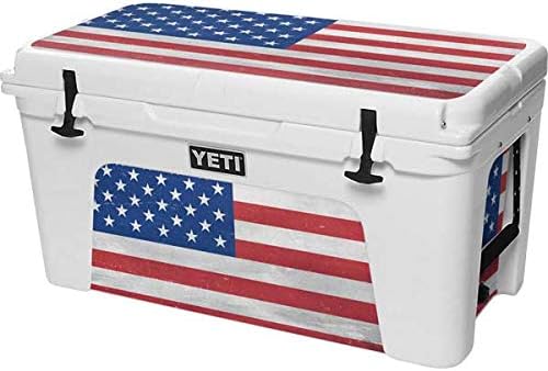 Skinit Decal Skin Compatible with YETI Tundra 75 Hard Cooler - Originally Designed American Flag Distressed Design