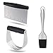 Dough Blender | Stainless Steel Pastry Cutter Set, Pastry Blender + Dough Scraper + Pastry Brush, Professional Dough Cutter/Blender Scraper/Pastry Brush Set for Kitchen Baking Tools