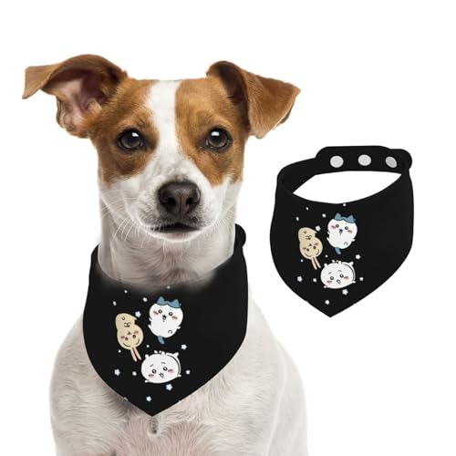 ペットバンダナ ちいかわ ペット用唾液タオル 可愛い 犬用 猫用 犬の首輪 簡単脱着式 サイズ調整可能 水洗い可 三角スカーフ ネクタイ 柔らかい かわいい 口拭き 散歩 食事用 ペット用品 小型犬 中型犬 大型犬 アクセサリー 誕生日 プレゼント 25*