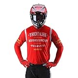 Troy Lee Designs GP Air Roll Out Jersey - Motocross Dirt Bike ATV Enduro Dual Sport Racing Off Road Ventilated Warm Weather Long Sleeve Riding Gear - Adult Mens (Red, MD)