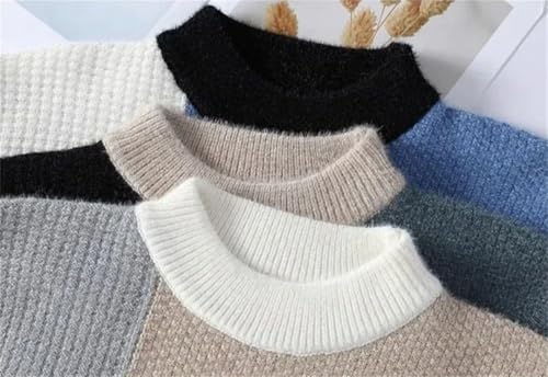 Men's Knit Sweater Warm Round Collar Crewneck Loose Fit Pullovers Clothes2