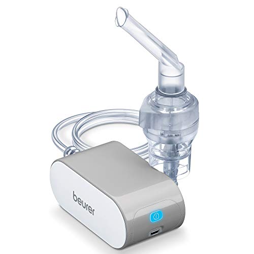 Beurer IH58UK Compact Nebuliser for colds, Asthma and Respiratory Problems, Quiet Inhaler Using Compressed Air Technology, Nebuliser Machine for Adults and Children with Practical Storage Bag, Grey