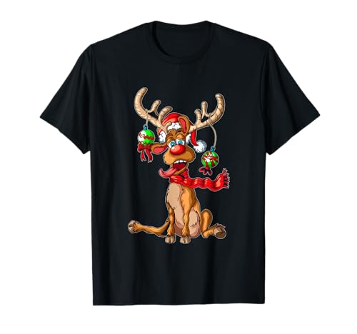 Cuernos De Reno Adornos De Navidad Té Reno De Navidad Camiseta