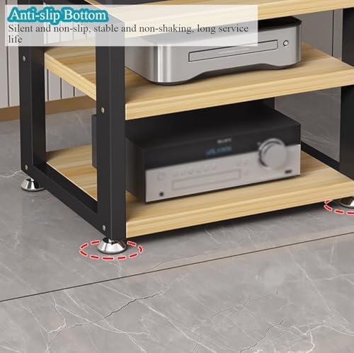 Speaker Stand,Compact HiFi Speaker Stand & Audio Rack - Stylish 3-Tier Media Cabinet for Home Theater, Turntable, Game Console, TV & Amplifier - Perfect for Electronics Storage