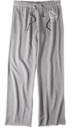 Life is good Women's Raw Edge Varsity Sweatpants, Heather Gray, X-Large