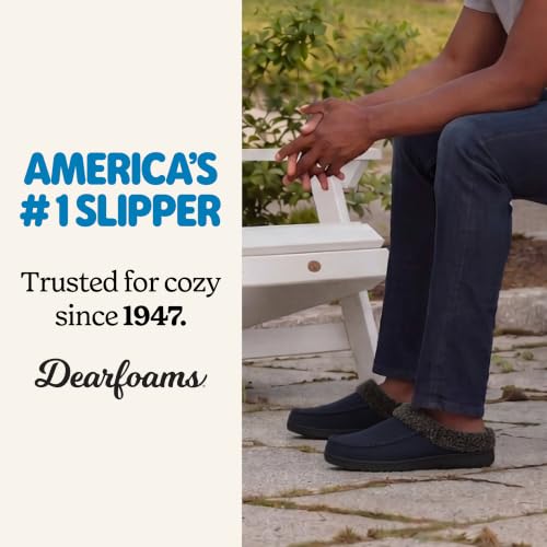 Image of Dearfoams Men's Brendan Indoor /Outdoor Breathable Memory Foam Clog House Shoe with Wide Widths Slipper