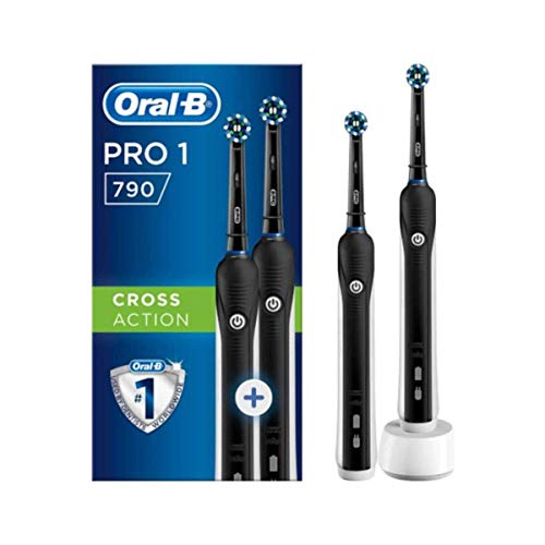 Oral-B Pro 1 - 790 - Oplaadbare Elektrische Tandenborstel Powered By Braun, Duoverpakking Met Handvatten Met 2 Opzetborstels