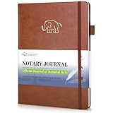 Notary Journal Log Book - Hardcover Notary Public Record Book with 236 Entries, 120 Numbered Pages with Tamper-Resistant Stitching - Durable Notary Supplies for Notarial Acts 9.5'x7'(Brown)