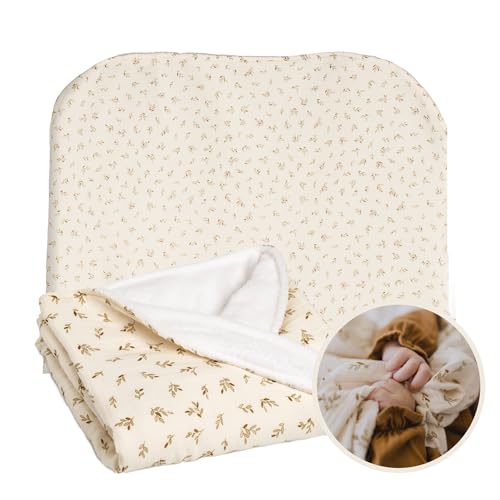 MIMUSELINA | Arrullo Bebe Recien Nacido 2 en 1. Convertible en Manta Bebe | Cálido y Ligero para Invierno | Fabricado en España | Exterior de Algodón e Interior Coralina | 90x70cm - Ecru