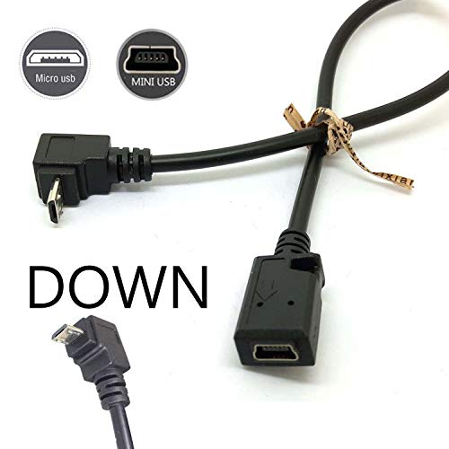 90° Degree Angle Usb 5P Micro B Male To 5P Mini Usb Female Left Right Down Up Angled Extension Cable Adapter For Phone Charger Gps Mp3 Mp4 Data Sync Tablet Cord Adaptor (Up+Dwon+Left+Right) #TOP2