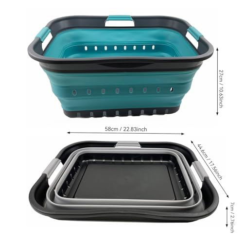 SAMMART-42L-11-gallon-Collapsible-Plastic-Laundry-Basket-Foldable-Pop-Up-Storage-ContainerOrganizer-Portable-Basket-Space-Saving-HamperBasket