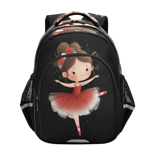 Emelivor Cute Dancer Flower Kids Backpack School Backpacks Toddler Backpack Bookbag Book Bag for Travel,M