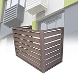 ZIXIAOS Außenzaun-Klimaanlagenabdeckung,Diebstahlsichere Ac-Abdeckung Aus Robustem Aluminium Gartenzaun-Mülleimer-Einhausung,Poolausstattung Dekorativer Sichtschutz,Brown-2-3p
