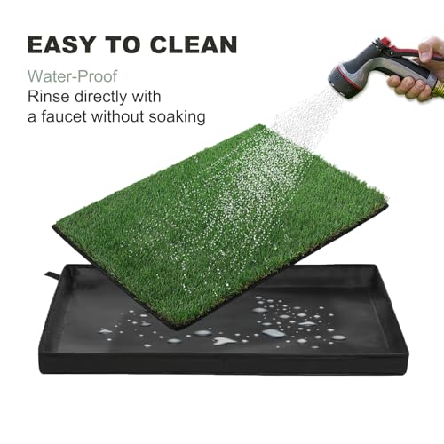 image for HQ4US 4LEGS Dog Grass Pad with Foldable Dog Litter Box, Small Liner Ba