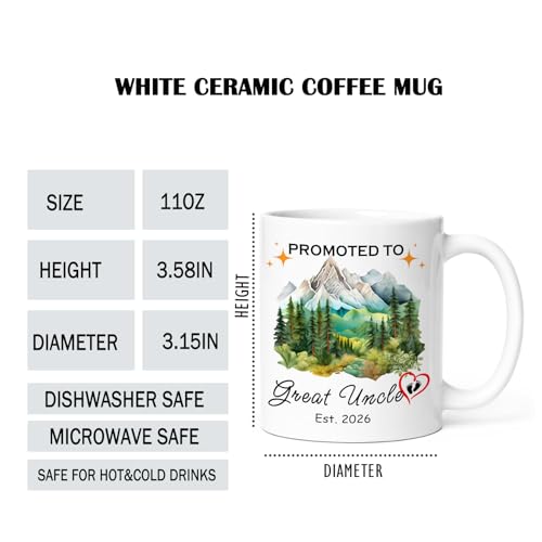 KOXAME Promoted To Great Uncle Est 2026 Coffee Mug 11oz, First Time Uncle Gifts for Pregnancy Announcement (uncle2026) - image 2