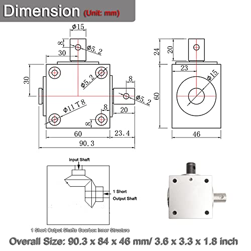 Image of 1:1 Right Angle Tapered Bevel Gearbox 1.5 Module 20 Teeth 90 Angle Drive Steering Gear Device Simple Mechanical DIY Module with 15mm Shaft