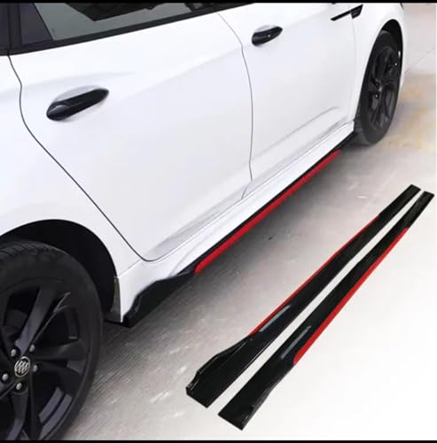 Image of 4PC Black-RED 240CM Side Splitter Gloss Body Line ABS Car Side Skirt Splitters Lip Winglet Body KIT Universal Splitter Auto Accessories