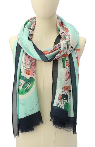 Kate Spade New York Women's Map Oblong Scarf, Stylish & Lightweight Fashion Accessory, Ideal for Everyday2
