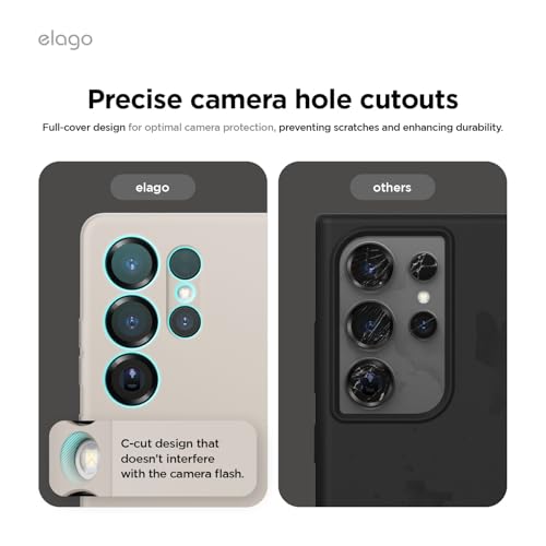 elago Compatible with Samsung Galaxy S25 Ultra Case, Liquid Silicone Case, Full Body Protective Cover, Shockproof, Slim Phone Case, Anti-Scratch Soft Microfiber Lining, 6.8 inch (Stone) by elago - Used condition - Image 3