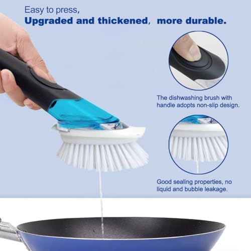 Image of CELOX Dish Brush with Soap Dispenser, Dish Soap Brush with Handle