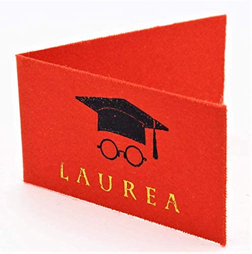 Le Gemme Di Venezia Bigliettini Bomboniera Laurea Rosso Stampa Personalizzata Omaggio (Pezzi 200)