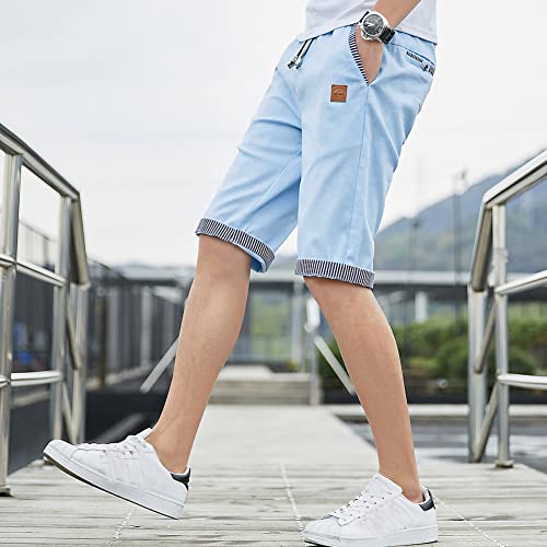 Sitmptol Big Boy's Sweat Shorts Casual Cotton Jogger Short Pants Sports Active Lightweight Workout Wear 7" Inseam Sky Blue 16 Xl #TOP4