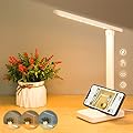 candyfouse LED Desk Lamp with Touch Control for Reading, No Flicker, 3 Color Modes, Foldable for Table and Eye Caring for Office, Home, Dormitory, USB Interface DC5V 1A