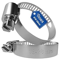 VIOKS 2x Schlauchschelle für Spülmaschine Waschmaschine Ablaufschlauch Klemme Wasserschlauch Befestigung aus Chromstahl Ø 18-28 mm