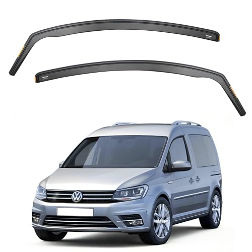 Ispeed Wind Deflectors For Volkswagen VW Caddy mk3 / mk4 2004-2020 2pc Set - Keep Your Car Ventilated in Rain - Reduce Wind Turbulence - Tinted In-Channel