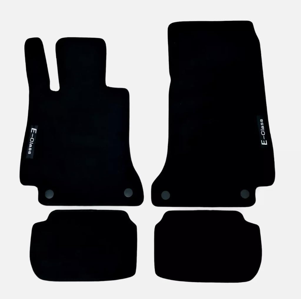 Runkekk Custom-Fit Carpet Floor Mats for Mercedes-Benz E-Class (Front & Rear)