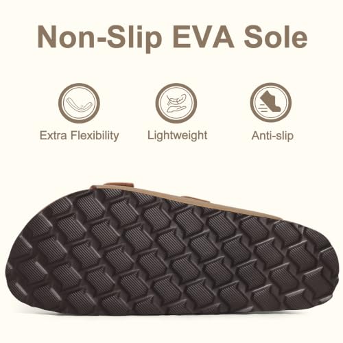 Image of KIDMI Women's Cork Footbed Casual Summer Sandals with Mild Arch Support