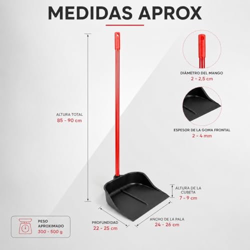 Miniatura 2 de Cablepelado Recogedor De Goma Resistente Y Duradero Limpieza Hogar Herramienta De Limpieza Apto Para Limpieza De Polvo, Basura, Ceniza U Hojas 93 Cm Altura X 25 Cm Ancho Negro